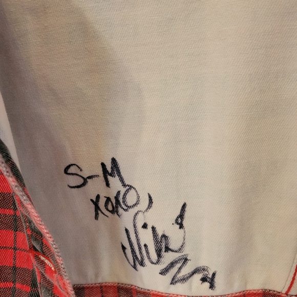 Red plaid denim CC  jacket cropped bomber small/med - Picture 2 of 4